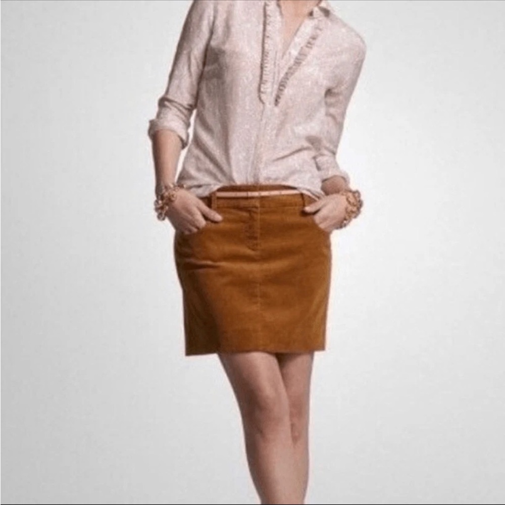 J. Crew Tan Suede Mini Skirt